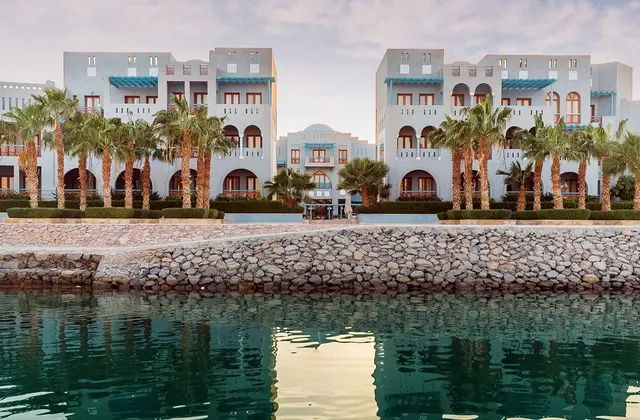 Exterior shot of Fanadir Hotel, El Gouna, showcasing its architecture and surroundings.