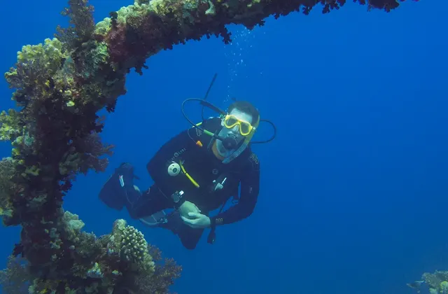 Man pictured diving in El Gouna Red Sea